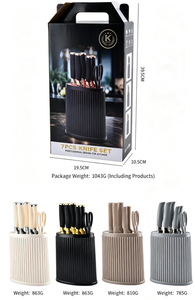 7 Pieces Kitchen <b>Knife</b> <b>Set</b> Without Block Black Handle Gold Bolster Stainless Steel <b>Sharp</b> Cooking <b>Knives</b> with Scissors for Home - Product Image 4