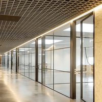 Modular Aluminum Framed Glass Partition Walls a Soundproof Office Partition System Suitable for Offices, Homes, and More