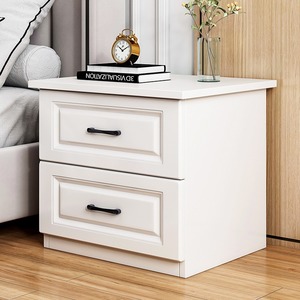 <strong>Small</strong> Modern Solid Wood <strong>White</strong> Oak Panel Bedside <strong>Table</strong> with Storage Simple Nordic Luxury for Bedroom Use - Product Image 2