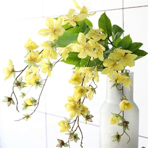 Impresión 3D de alta calidad Flores de jazmín de seda artificial <span class=keywords><strong>Malus</strong></span> <span class=keywords><strong>Spectabilis</strong></span> Flor de simulación púrpura Decoración de mesa de boda para el hogar - Product Image 6