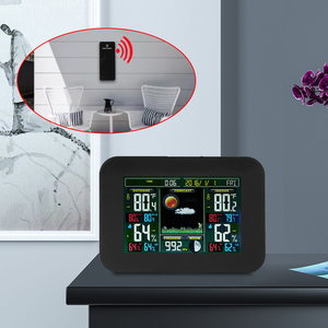 Đồng hồ đo kỹ thuật số Đồng hồ theo dõi Dự báo thời tiết trạm cảm biến nhiệt độ và độ ẩm tương đối với máy đo độ ẩm Pin - Product Image 5