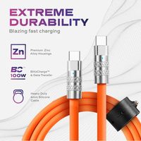 Câble de charge rapide en silicone Super Zinc Alloy Type c USB C vers USB C Chargeur rapide 65W