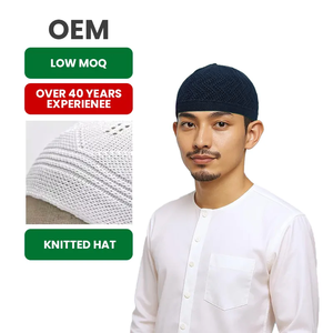 Sombrero de oración Kufi de Punto ligero para hombres musulmanes Gorra étnica de mejor valor para comodidad durante todo el día - Product Image 1