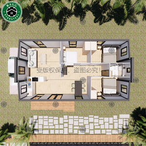 Maison modulaire préfabriquée pliable de haute qualité en bois grainé, extensible et certifiée - Product Image 6