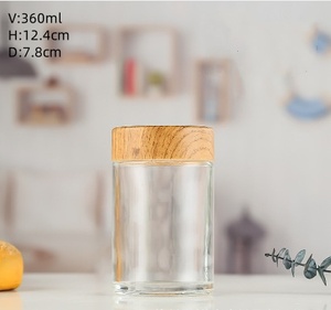 Vuông Và Vòng Trắng Lọ Thủy Tinh 360Ml Công Suất Với Tin Nắp Nhự<span class=keywords><strong>a</strong></span> Cho Mứt <span class=keywords><strong>Cookie</strong></span> Salad Hoa Lưu Trữ - Product Image 5