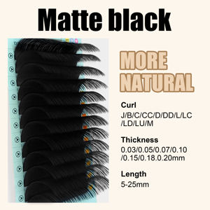 Extensiones de pestañas Abonnie Cashmere, extensiones de pestañas rusas clásicas, volumen oscuro, <span class=keywords><strong>negro</strong></span> mate, venta al por mayor, extensiones de pestañas de seda - Product Image 5