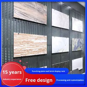 แผ่นไม้เจาะรูสำหรับติดตั้งข้ามพรมแดน แผ่นผนังแบบอิฐ แผ่นเพ็กบอร์ด แผ่นไม้เอียงขนาดใหญ่ ชั้นวางตัวอย่างพื้นไม้ - Product Image 2