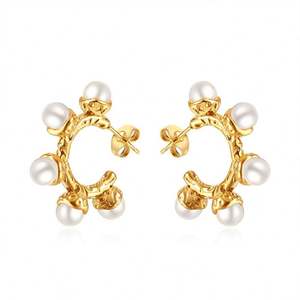 Fashionable <b>Pearl</b> <b>Earrings</b>, Stainless Steel Electroplated <b>Earrings</b>, Ladies' Personalized <b>Earrings</b>, Popular <b>Earrings</b> - Product Image 4