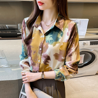 Prêt Stock Chemise de mode à manches longues à revers ample pour femmes de style européen et américain