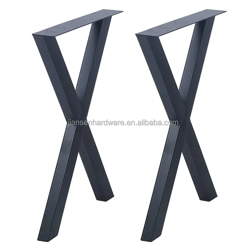 金属製テーブル脚ヘビーデューティー台形チューブ黒鋳鉄コーヒーテーブル脚工業用ダイニングテーブル脚
