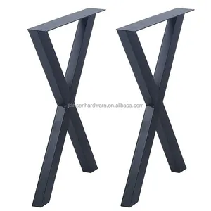 Gambe da tavolo in metallo tubo trapezoidale resistente gambe da tavolino in ghisa nera gambe da tavolo industriali