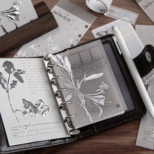 10 pièces de notes gaufrées par paquet, avec le matériau créatif de marquage à chaud argenté de la série Plain Shadow Realm - Product Image 4