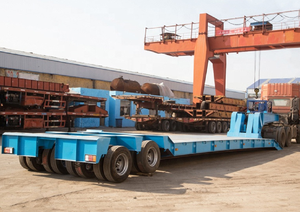 Semi-remorque à 4 essieux Conteneur de transport à plat Remorque mécanique Échelle lourde plate-forme plate-forme basse - Product Image 3