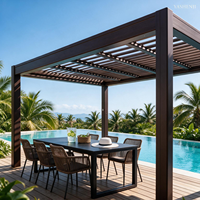 Pergola bioclimatique en aluminium pour extérieur, gazebo 3x3m 3x4m 4x6m, toit à lames orientables, imperméable, pour maison, jardin, patio, balcon