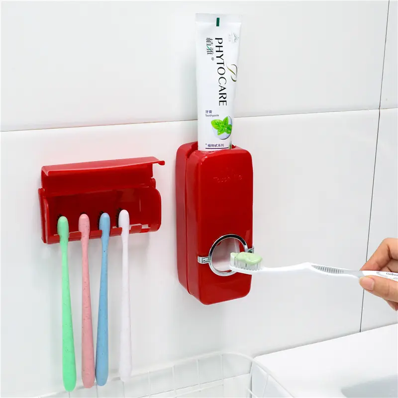 Comodo spremiagrumi automatico Dispenser di dentifricio Set di lavaggio a parete di aspirazione forniture per il bagno di casa prodotti per il bagno