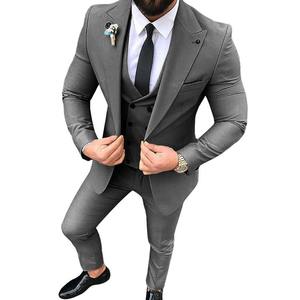 Groothandel XXS-7XL Plus Grote Mannen Pakken <span class=keywords><strong>Prom</strong></span> Smoking Slim Fit Bruidegom Trouwpakken Voor Mannen Blazer 3-delige Jas Vest Broek - Product Image 3