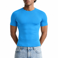 T-shirt de sport slim fit pour homme, tissu léger de haute qualité, séchage rapide, respirant, design OEM personnalisé, t-shirts de course et d'entraînement