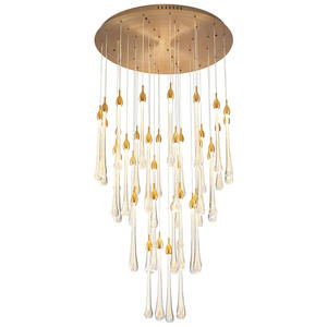 Zeal Lighting Modern Decorative Led Staircase Pendent Gold <b>Crystal</b> <b>Chandelier</b> <b>Light</b> for villa - Product Image 6