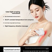 Outil de massage facial électrique Gua Sha 5 couleurs, rechargeable et chauffant, pour le cou et le visage