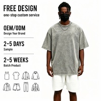 Kaos Pria Unisex Ukuran Besar Berkualitas Tinggi Bahan Katun Murni Nyaman 210GSM Efek Cuci Vintage Snow Wash