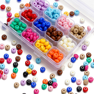 Perles plates en acrylique de 8mm, multicolores, en vrac, pour la fabrication de bijoux, accessoires faits à la main, perles d'espacement, perles Abacus - Product Image 1