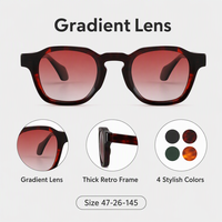 Lunettes de soleil carrées unisexes avec monture en acétate dégradé, verres polarisés TAC, lunettes de mode élégantes, tendance et polyvalentes pour toutes les tenues