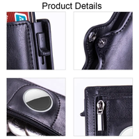 Grosir Dompet Kartu PU pria Premium dengan Slot AirTag ramping RFID dompet multi-kompartemen untuk casing ponsel