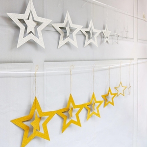 Glitter <strong>Silver</strong> Star <strong>Garlands</strong> 3D Star Decorations Hanging Paper <strong>Garland</strong> Twinkle Star Birthday Party Supplies Y034 - Product Image 2