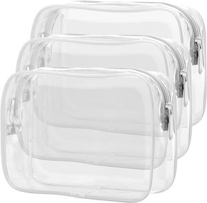 Bolsa de maquillaje transparente de PVC duradero fuerte promocional personalizado para embalaje cosmético - Product Image 3
