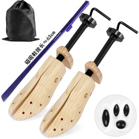 Civière de chaussures en bois réglable expanseur de chaussures Shaper embauchoirs pour hommes et femmes ensemble combiné chausse-pied