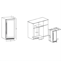 Enfriador de Vino LED con Protección UV, Puerta Única, Vidrio Antivaho, Refrigerador de Vino Bajo Mostrador para Bar Privado