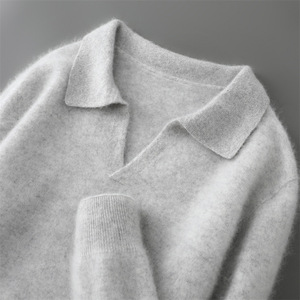 Suéter de Lana de Mongolia Interior, Personalizable con Logotipo, Jersey de Lana para Hombre, Color Sólido, Manga Larga, Cálido, Capa Interior de Lana para Invierno - Product Image 2