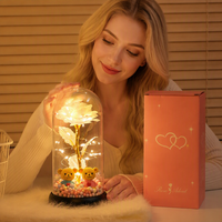 Lampe de nuit moderne en acrylique en forme de rose avec batterie intégrée - Décoration lumineuse d'ambiance pour les cadeaux d'anniversaire et de la Saint-Valentin