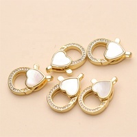 Fournitures de fabrication de bijoux de haute qualité accessoires CZ Micro pavé Style coréen fermoir en forme de coeur en coquille blanche