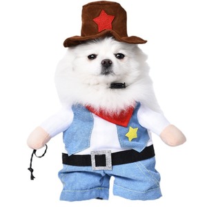 Disfraz de Vaquero del Oeste para Perro con Sombrero y Chaleco para Perros Pequeños, Ropa para Mascotas de Halloween, Azul, Rojo, Marrón - Product Image 4