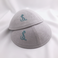 Kippa personnalisable en lin brodé avec initiales, Yamaka, Chapeau de Bar Mitzvah, Yarmulke, Kippot en gros, Casquette juive personnalisée