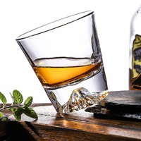 Verres à whisky, vodka et martini Hxglass de style japonais avec logo, verre à glace en forme d'iceberg, verre dégradé
