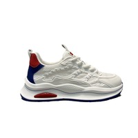 Chaussures de sport décontractées pour hommes à semelle épaisse en caoutchouc, durables, à lacets, respirantes, en maille, solides et tendance
