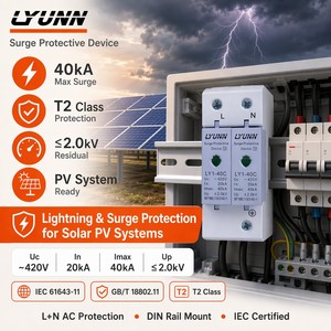 Dispositivo di Protezione da Sovratensioni OBO T2 AC DC SPD 500V 600V 1000V 275V 385V 10/20/40 <span class=keywords><strong>KA</strong></span> 2P per Impianti Solari Fotovoltaici - Product Image 4
