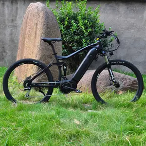 Bafang 27.5 polegadas m400 48v 350w mid drive, suspensão completa e bicicleta elétrica