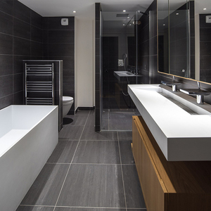 <span class=keywords><strong>Lavabo</strong></span> Sospeso in Solid Surface per <span class=keywords><strong>Bagno</strong></span>, <span class=keywords><strong>Dimensioni</strong></span> Personalizzabili per Hotel - Product Image 6