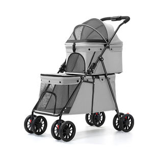 Cochecito de Lujo para Mascotas de 4 Ruedas con Cesta de Almacenamiento, Diseño Impermeable Fácil de Plegar, Nuevo Producto para Uso en Exteriores para Perros y Gatos, Oxford - Product Image 3