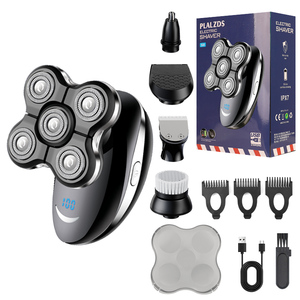 Hói đầu dao cạo 5 trong 1 Dao cạo điện Kit IPX7 không thấm nước không dây tóc Clipper tai và mũi tóc tông đơ đẩy Trắng - Product Image 1