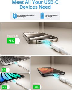 Dajiang OEM Tùy Chỉnh <span class=keywords><strong>USB</strong></span> C Nhanh Chóng Sạc Dây 60W(3A) <span class=keywords><strong>USB</strong></span> C Cáp Cho <span class=keywords><strong>iPhone</strong></span> 16/16 Cộng Với/16 Pro Max/15/15 Cộng Với/Cáp Dữ Liệu - Product Image 3
