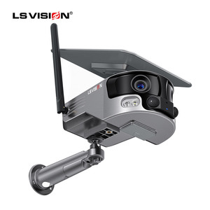 LS VISION Baterai 8mp 180 Derajat 18000MAh, Penyimpanan Cloud Panoramik Pandangan Nirkabel 4G Kamera <span class=keywords><strong>CCTV</strong></span> Bertenaga Surya