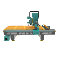 Routeur CNC industriel pour le bois avec changeur d'outils automatique (ATC), zone de travail 1300x2500mm, moteur de broche 9kW, aspiration, Syntec NC Studio, engrenages