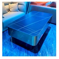 Table de bar en fibre de verre et acier inoxydable éclairée par LED, design moderne pour usage commercial dans les hôtels, clubs, gymnases
