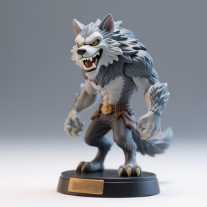 Figuras de Resina de PVC de Personajes 3D de Diseño Personalizado, Modelo de <span class=keywords><strong>Hombre</strong></span> <span class=keywords><strong>Lobo</strong></span> de Dibujos Animados, Adorno Decorativo - Product Image 5