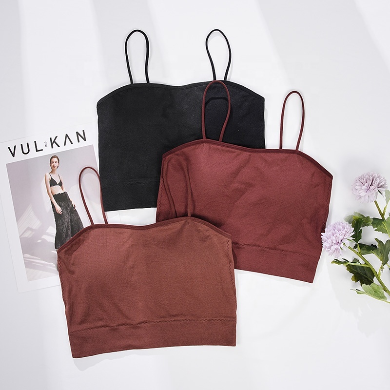 Wholesale Womens Sports Bras For Women Knit Bra Short Crop Wireless Cotton Bra Padded Bralettes For Women