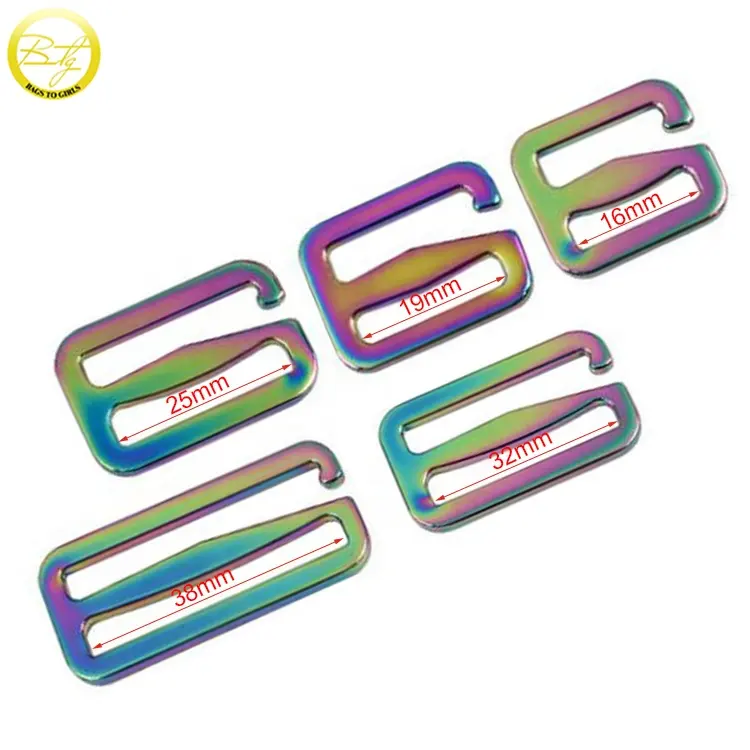 Metal Hook Buckle Wholesale Different Sizes Metal G Hook Ladder Slider Buckles Metal Bra Buckle For Webbing Straps